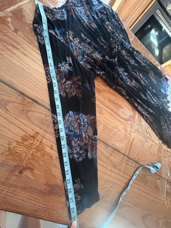 Maurices Black Long Sleeve Floral Knot-Front Midi Dress 2X - Picture 5 of 10